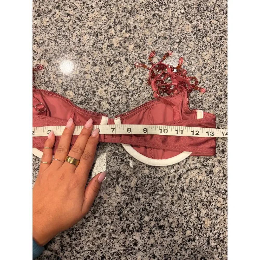 Frankies Bikinis x Sydney Sweeney Beaded Balconette Bikini Top – Size Small